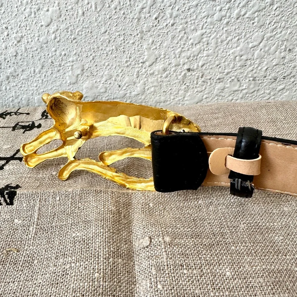 Gail Labelle leather leopard buckle belt - Picture 4 of 9